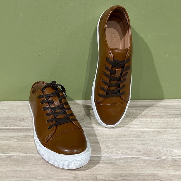 santino Luciano cognac casual Leather Men's Sneakers - Picture 1 of 5